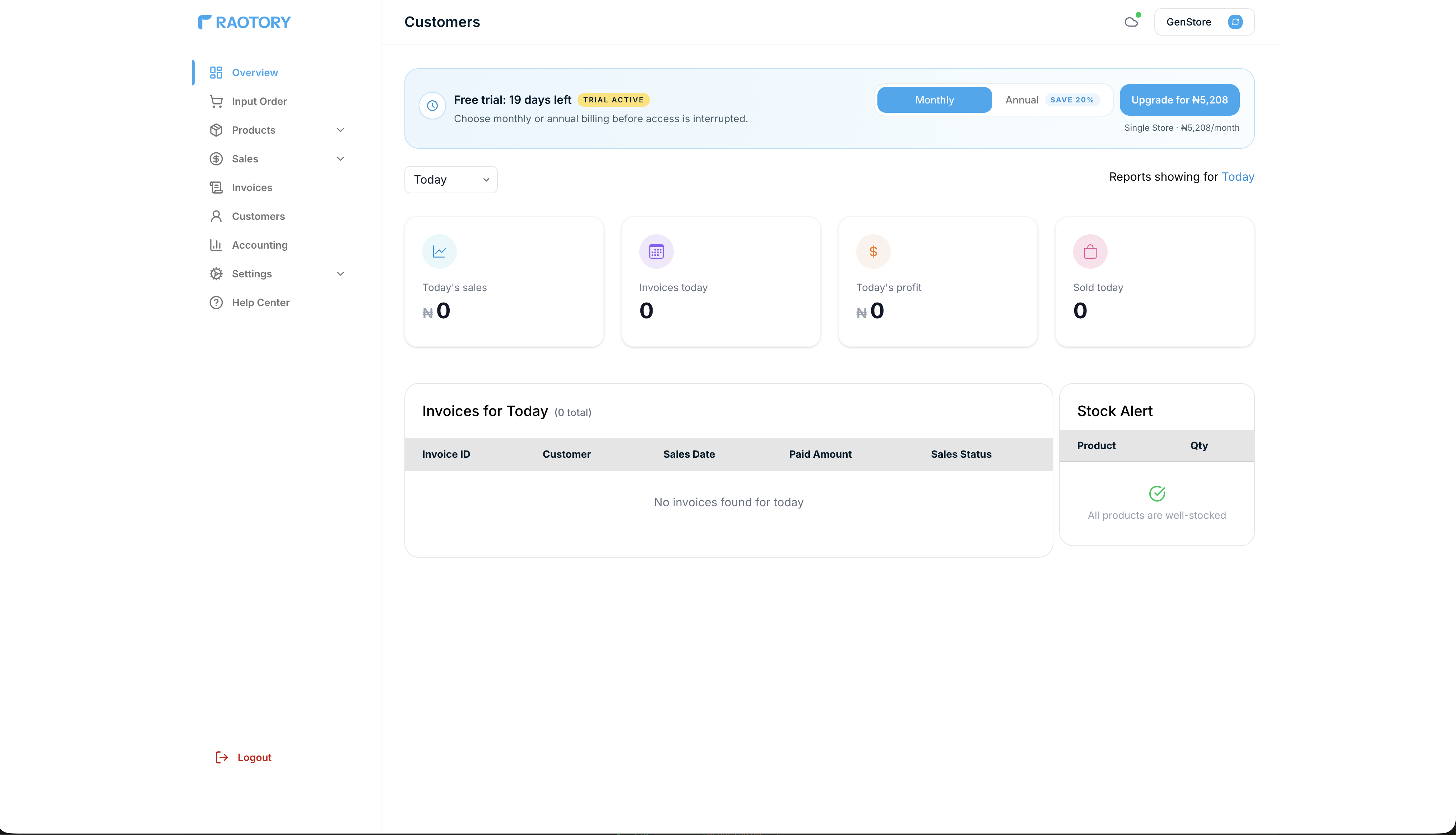 Raotory product interface